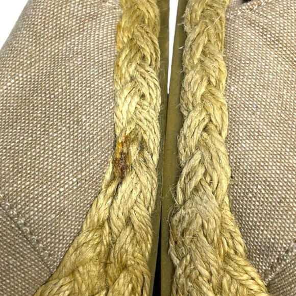 Chaps Womens Dakoda Khaki Chambray Fabric Espadrille Wedge Sandal US Size‎ 9.5 - Picture 5 of 12